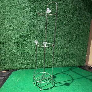 Bath Bliss Crystal Ball Chrome Freestanding Basket Toilet Paper Holder 4 -Rolls